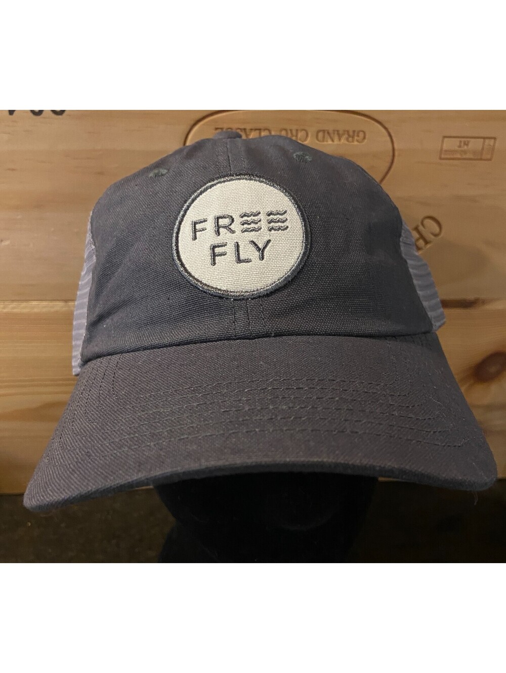 Free Fly Low Pro Badge Hat Cap Snap Back Mens One Size Gray Logo Trucker Mesh